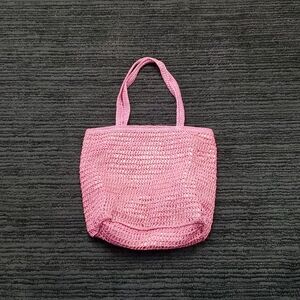 Madewell Pink Woven Tote Bag